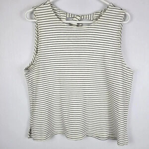 J. Crew factory white and navy striped sleeveless 100% cotton sleeveless top